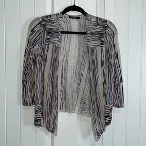 Nic + Zoe | linen blend colorful cardigan. Minor stretch flaw, see last pic. S